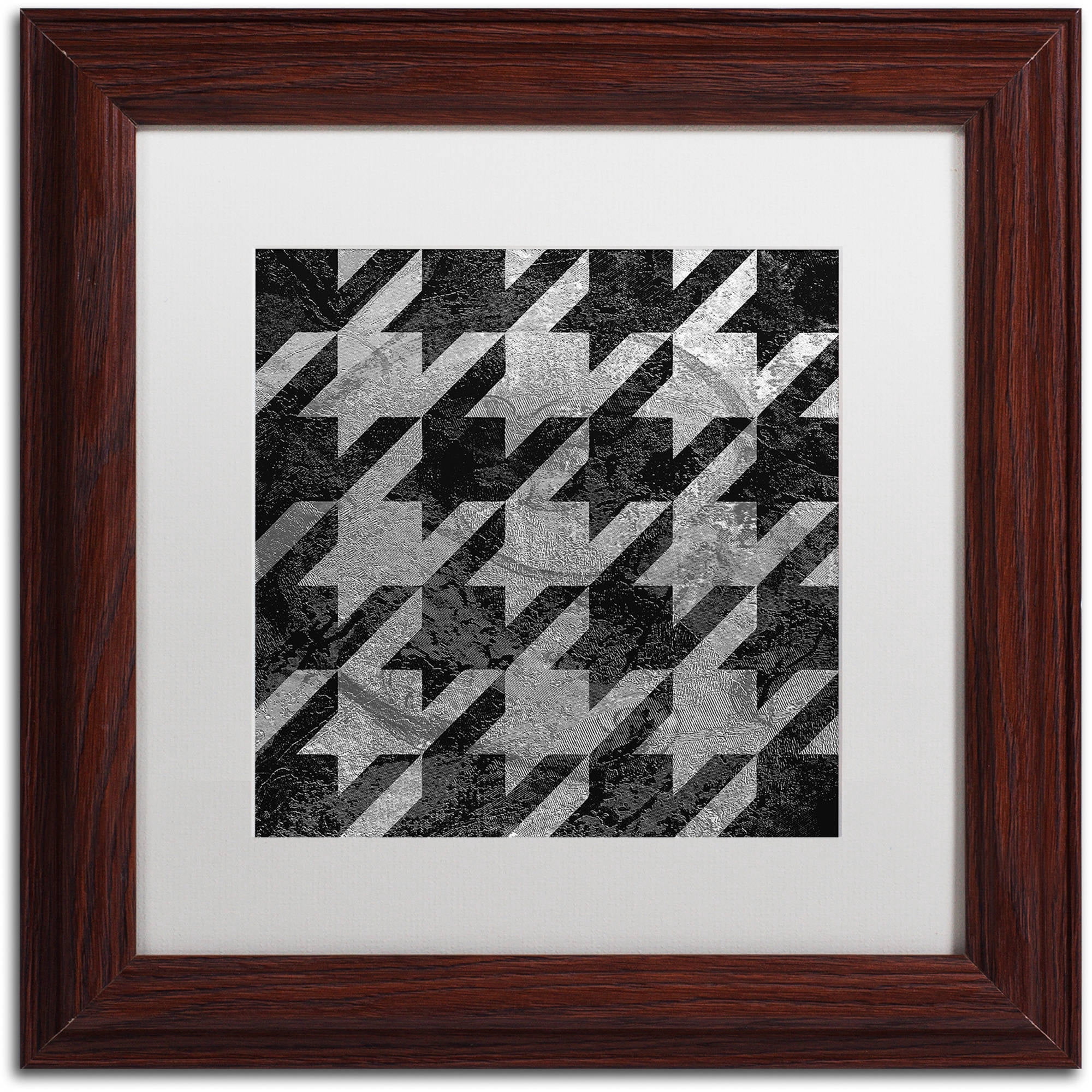 Trademark Fine Art "Houndstooth VI" Canvas Art by Color Bakery White Matte, Wood Frame