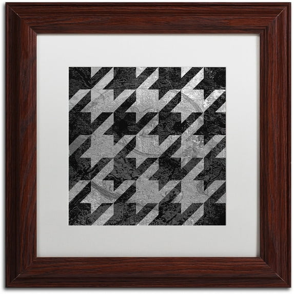 Trademark Fine Art "Houndstooth VI" Canvas Art by Color Bakery White Matte, Wood Frame