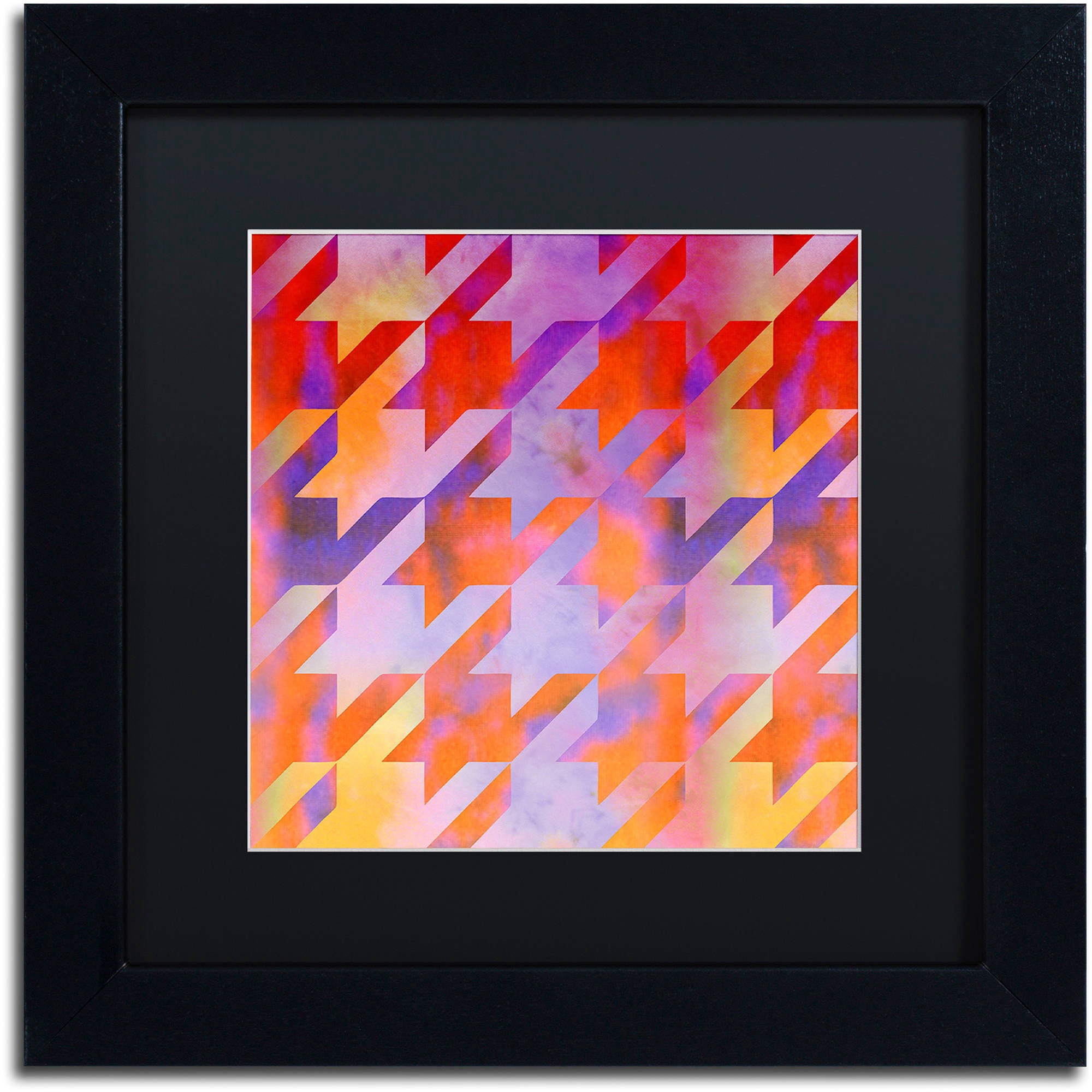Trademark Fine Art "Houndstooth VIII" Canvas Art by Color Bakery Black Matte, Black Frame