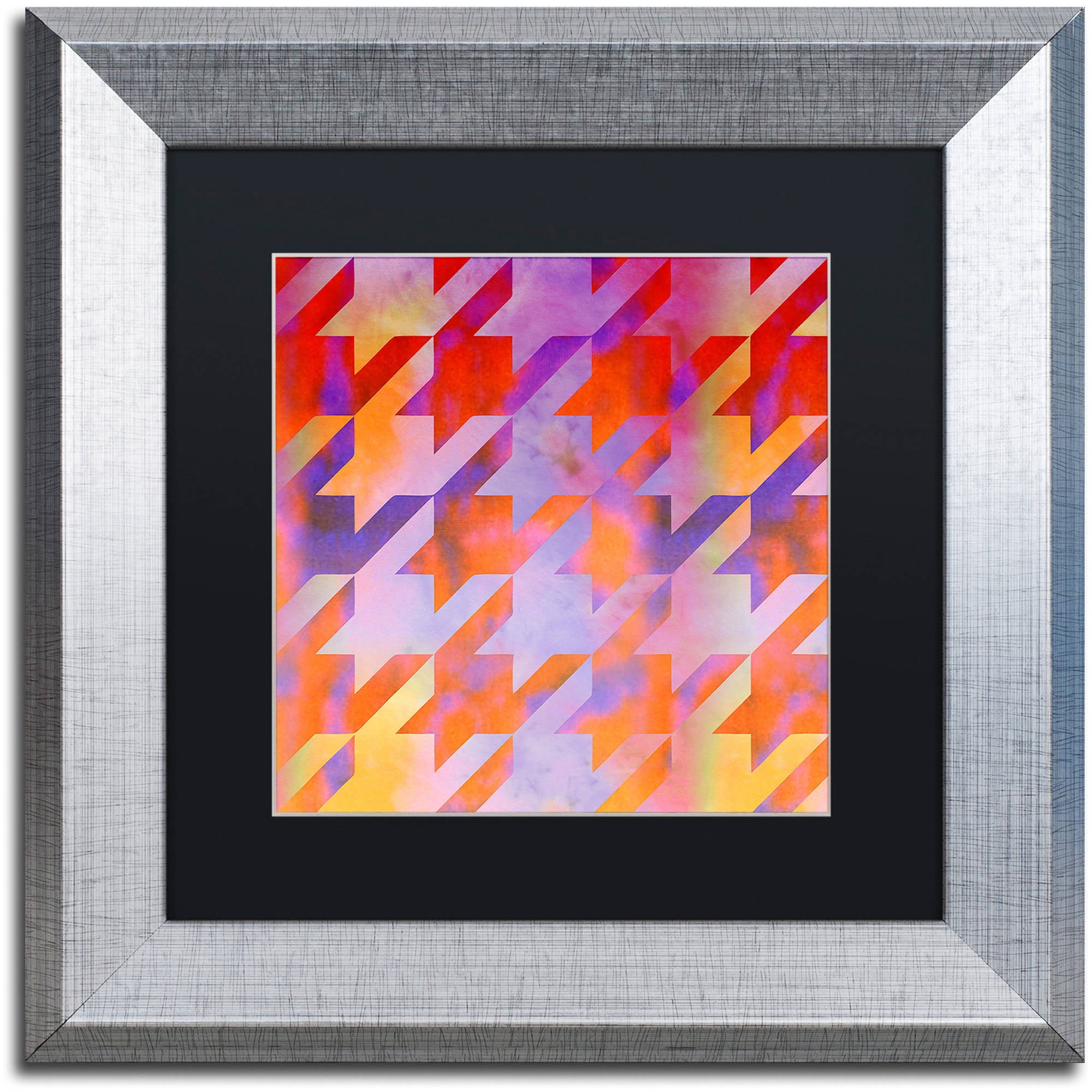 Trademark Fine Art "Houndstooth VIII" Canvas Art by Color Bakery Black Matte, Silver Frame