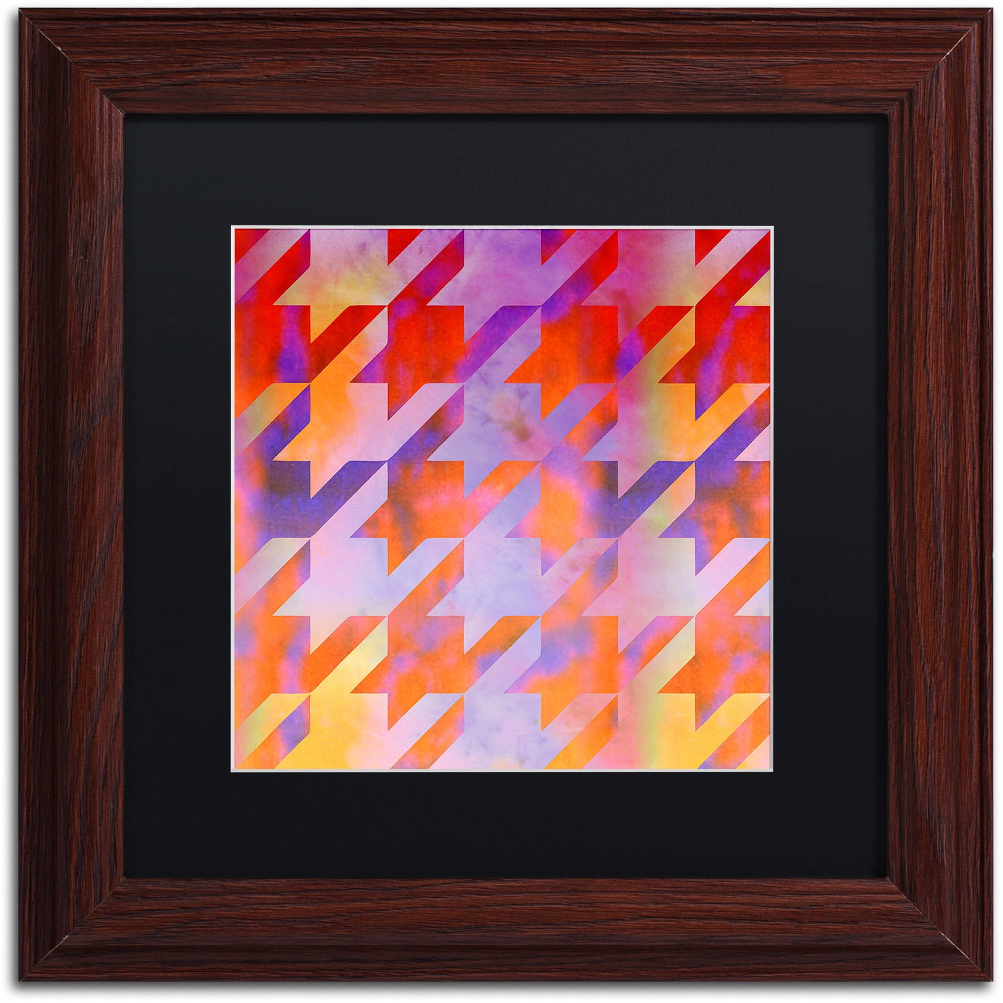 Trademark Fine Art "Houndstooth VIII" Canvas Art by Color Bakery Black Matte, Wood Frame