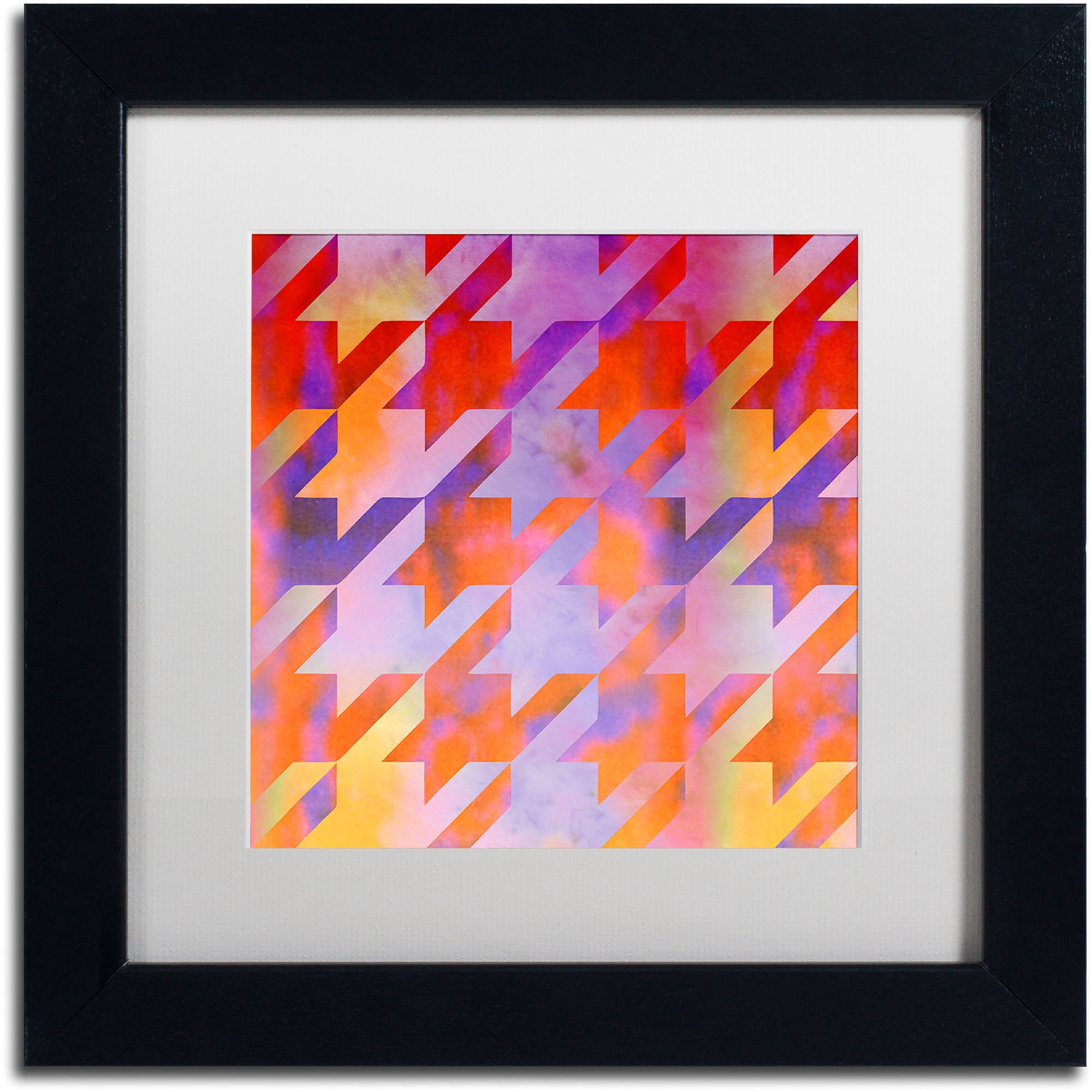 Trademark Fine Art "Houndstooth VIII" Canvas Art by Color Bakery White Matte, Black Frame
