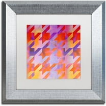 Trademark Fine Art "Houndstooth VIII" Canvas Art by Color Bakery White Matte, Silver Frame