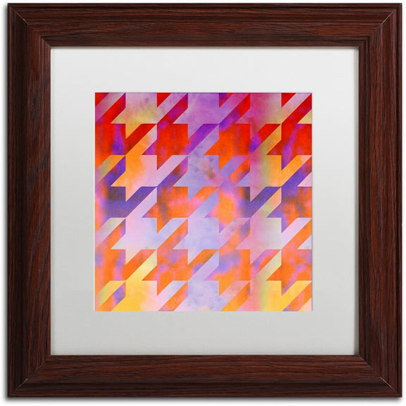 Trademark Fine Art "Houndstooth VIII" Canvas Art by Color Bakery White Matte, Wood Frame
