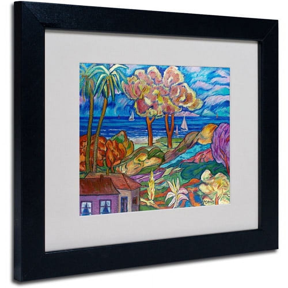 Trademark Fine Art "House By the Beach" Canvas Art by Manor Shadian, Black Frame