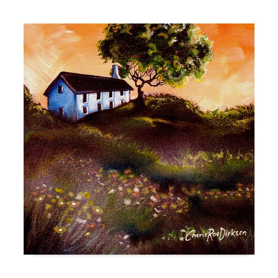 Trademark Fine Art 'House In The Fields 2' Canvas Art by Cherie Roe Dirksen