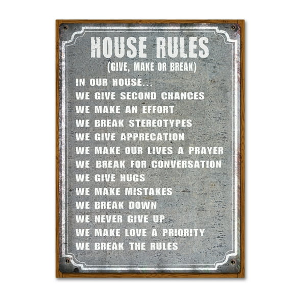 Trademark Fine Art 'House Rules' Canvas Art by ALI Chris