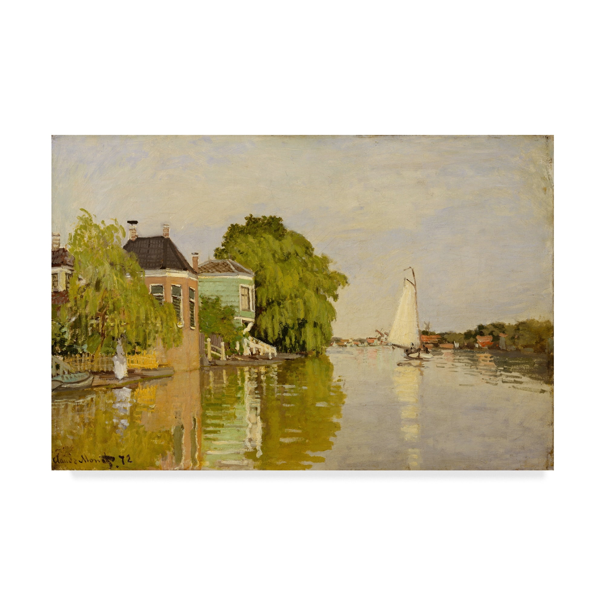 Trademark Fine Art 'Houses On The Achterzaan' Canvas Art by Claude Monet