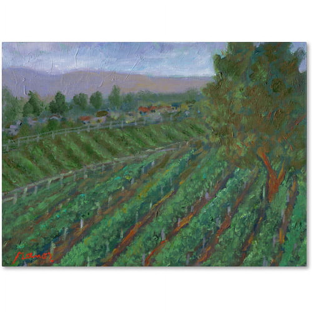 Trademark Fine Art "Houses Under a Purple Sky" Canvas Art by Manor Shadian