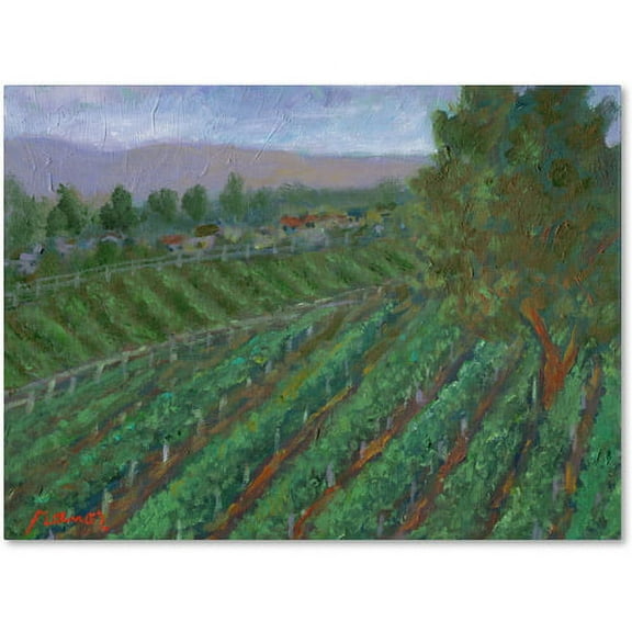 Trademark Fine Art "Houses Under a Purple Sky" Canvas Art by Manor Shadian