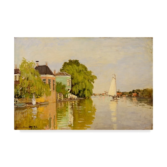 Trademark Fine Art 'Houses on the Achterzaan Clouds' Canvas Art by Claude O. Monet