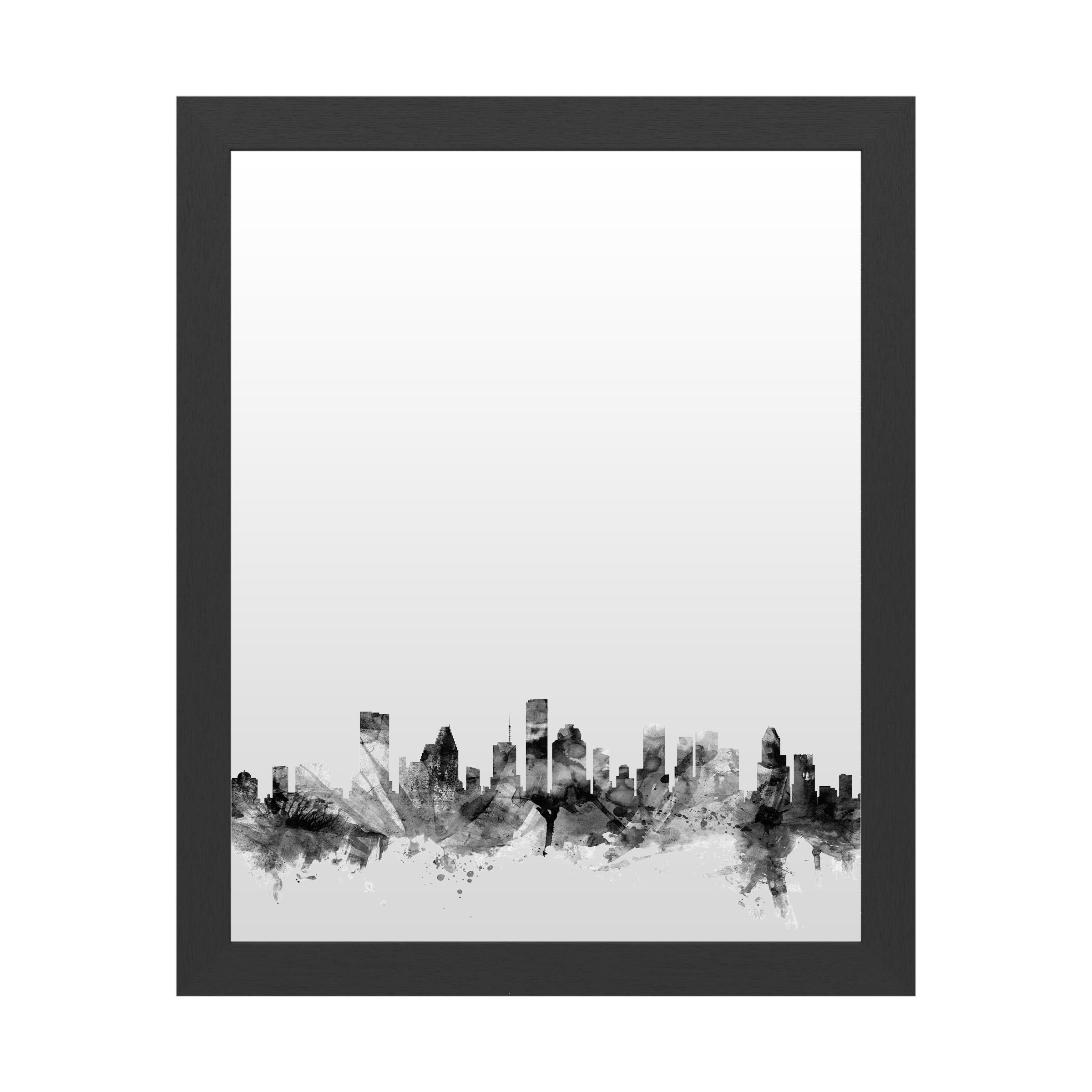 Trademark Fine Art 'Houston Texas Skyline B&W' Markerboard by Michael Tompsett