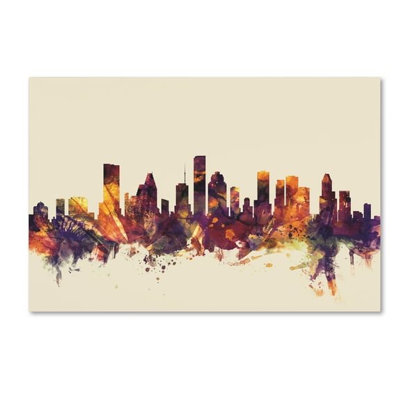 Trademark Fine Art 'Houston Texas Skyline' Canvas Art by Michael Tompsett