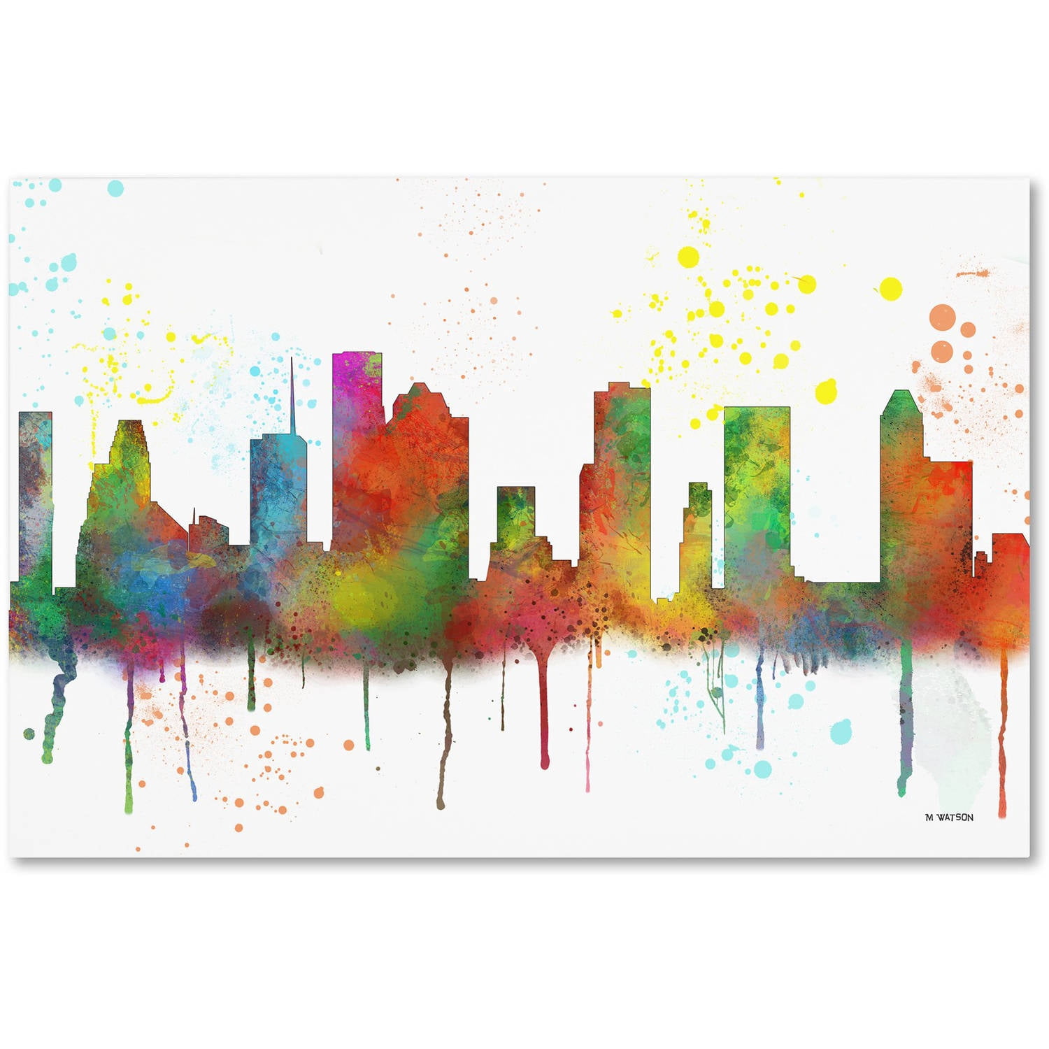 Trademark Fine Art "Houston Texas Skyline Mclr-1" Canvas Art by Marlene Watson