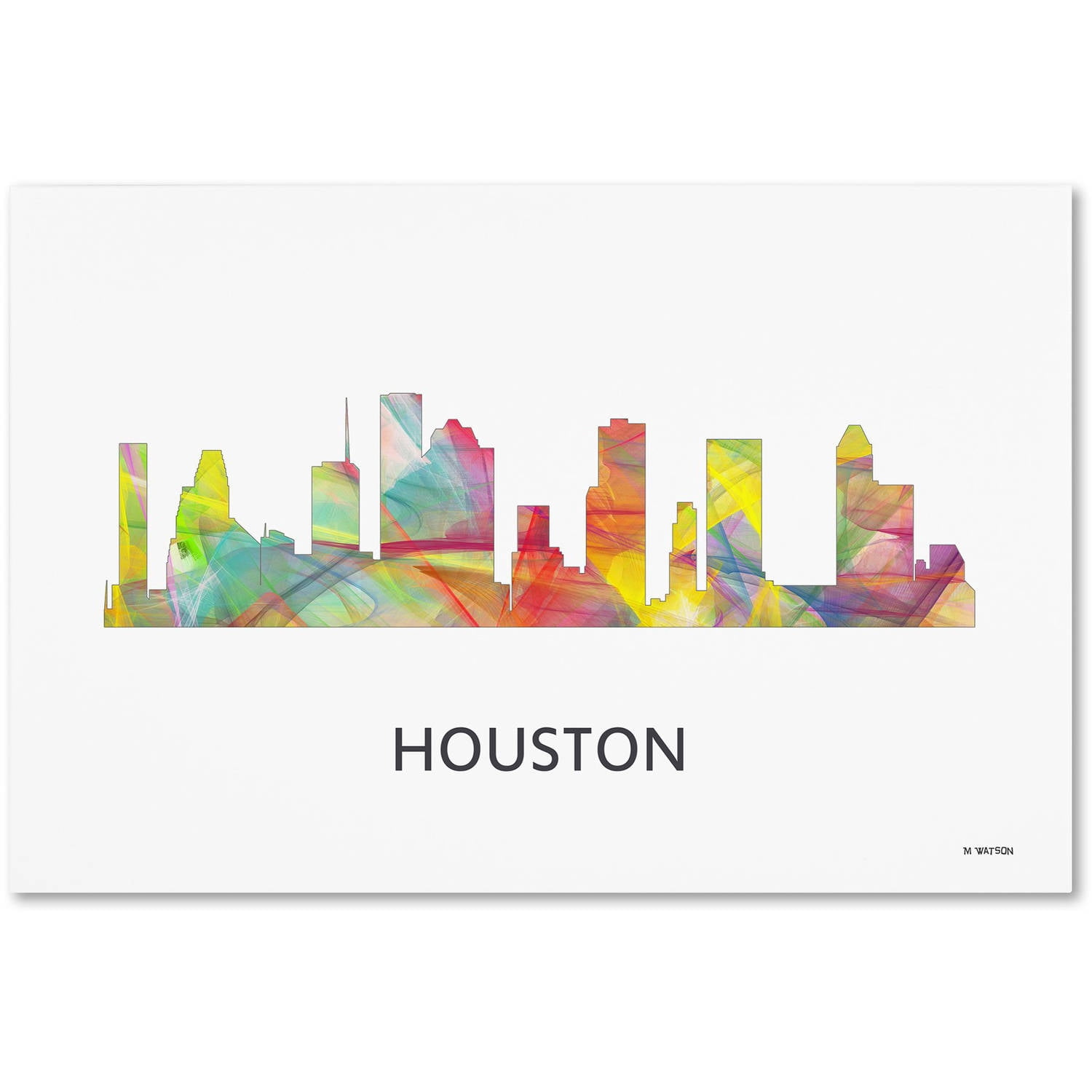 Trademark Fine Art 'Houston Texas Skyline WB-1' Canvas Art by Marlene Watson