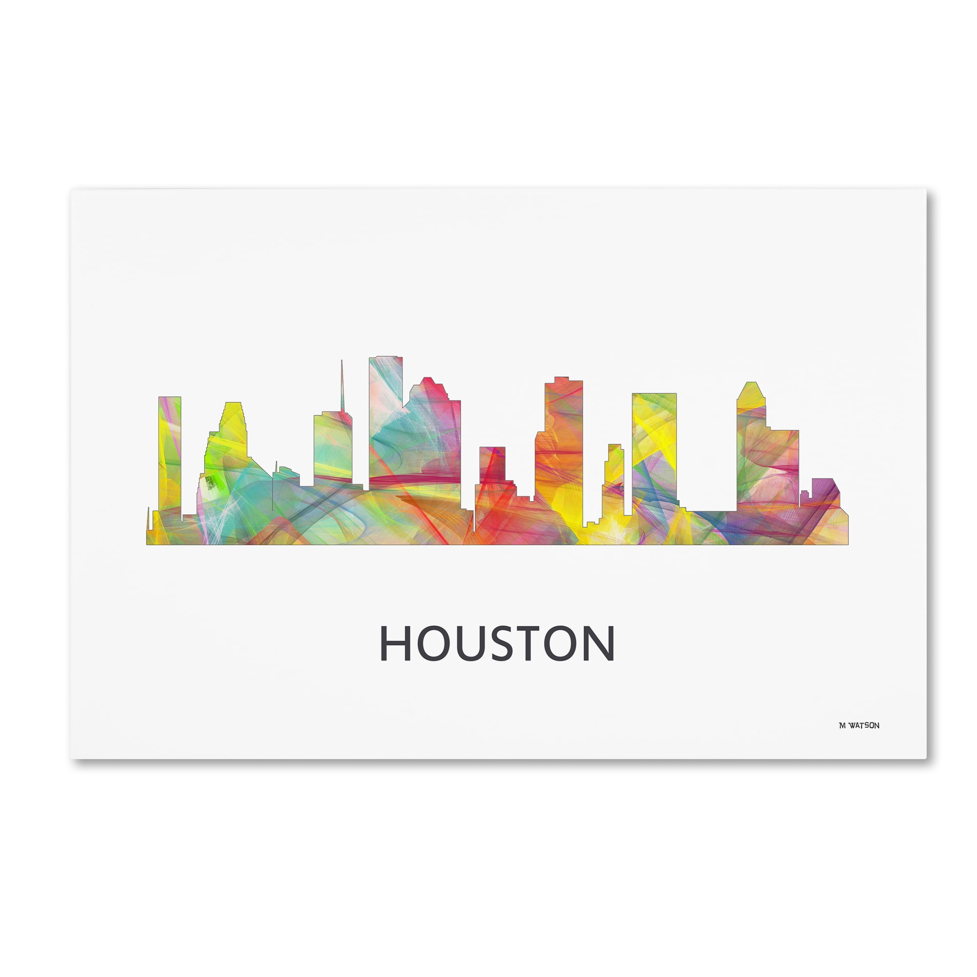 Trademark Fine Art 'Houston Texas Skyline WB-1' Canvas Art by Marlene Watson