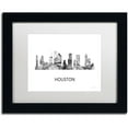 thumbnail image 1 of Trademark Fine Art 'Houston Texas Skyline WB-BW' Canvas Art by Marlene Watson, White Matte, Black Frame, 1 of 4