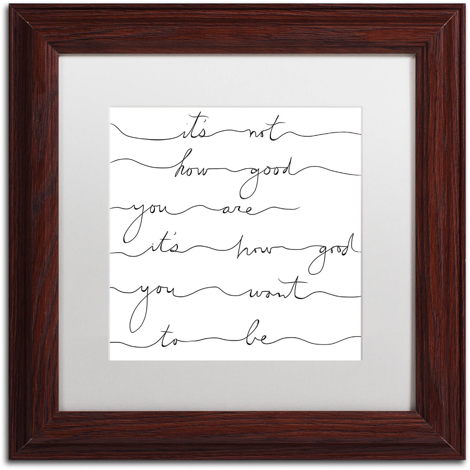 Trademark Fine Art "How Good Black" Canvas Art by Lisa Powell Braun, White Matte, Wood Frame