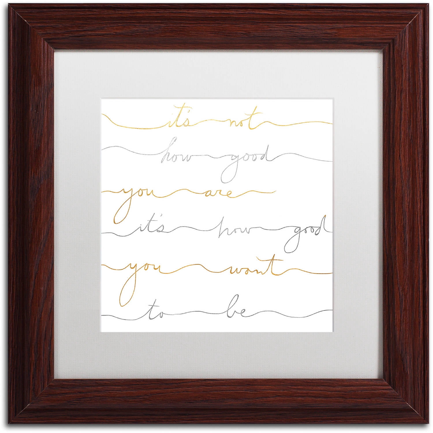 Trademark Fine Art "How Good Silver And Gold" Canvas Art by Lisa Powell Braun, White Matte, Wood Frame