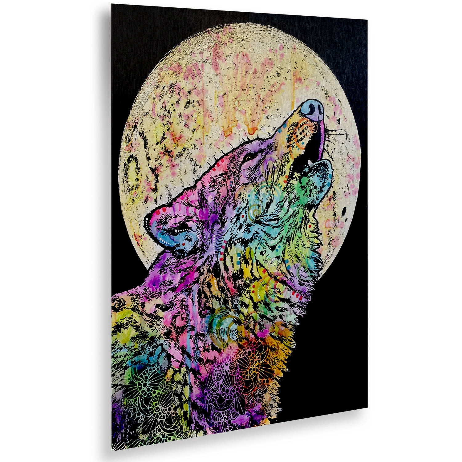 Trademark Fine Art "Howlin" Canvas Art by Dean Russo, Floating Brushed Aluminum