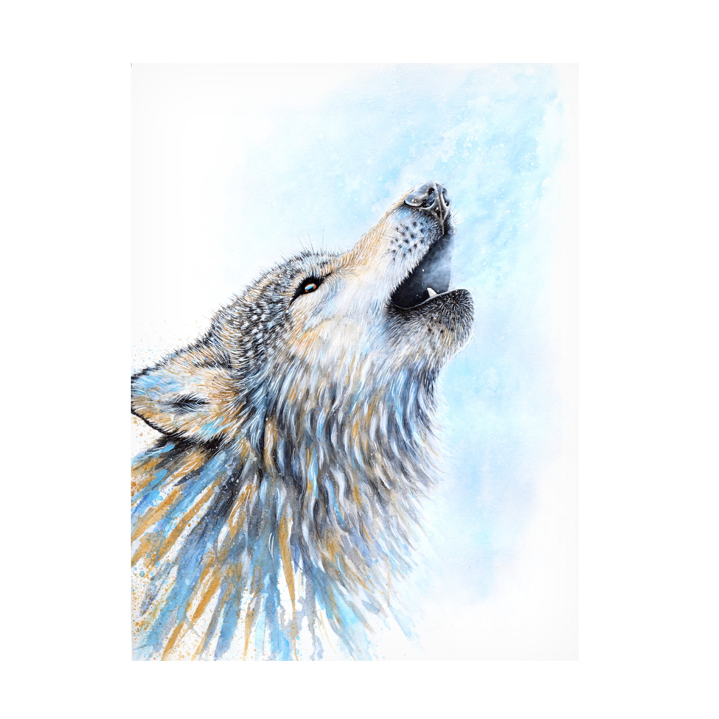 Trademark Fine Art 'Howling Wolf' Canvas Art by Michelle Faber