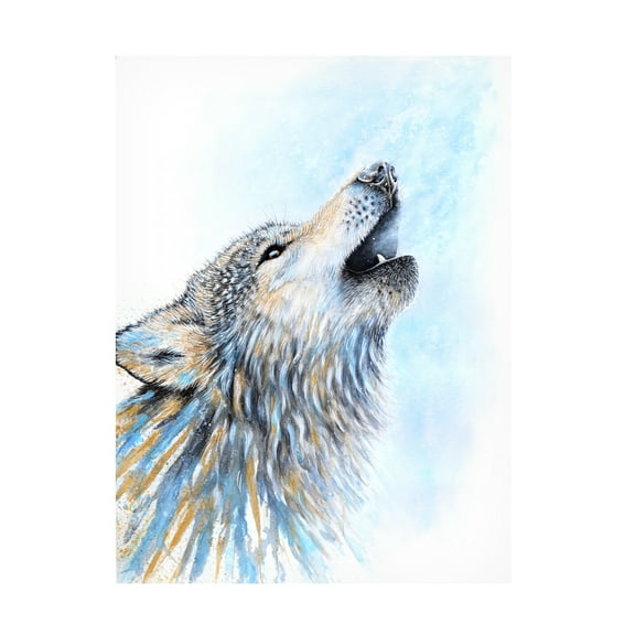Trademark Fine Art Michelle Faber Howling Wolf Canvas Wall Art - 24x32