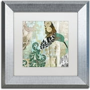 Trademark Fine Art "Hummingbird Batik I" Canvas Art by Color Bakery White Matte, Silver Frame