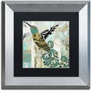 Trademark Fine Art "Hummingbird Batik II" Canvas Art by Color Bakery Black Matte, Silver Frame