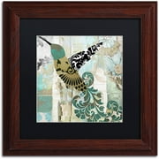 Trademark Fine Art "Hummingbird Batik II" Canvas Art by Color Bakery Black Matte, Wood Frame