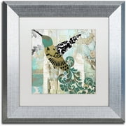 Trademark Fine Art "Hummingbird Batik II" Canvas Art by Color Bakery White Matte, Silver Frame