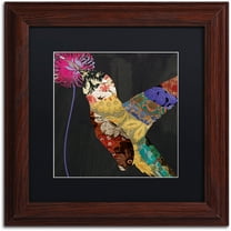 Trademark Fine Art "Hummingbird Brocade  II" Canvas Art by Color Bakery Black Matte, Wood Frame