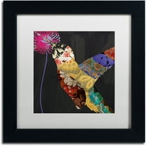 Trademark Fine Art "Hummingbird Brocade  II" Canvas Art by Color Bakery White Matte, Black Frame