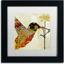 Trademark Fine Art "Hummingbird Brocade III" Canvas Art by Color Bakery White Matte, Black Frame