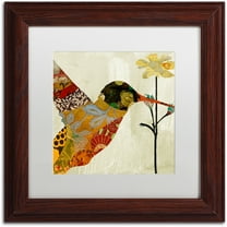Trademark Fine Art "Hummingbird Brocade III" Canvas Art by Color Bakery White Matte, Wood Frame