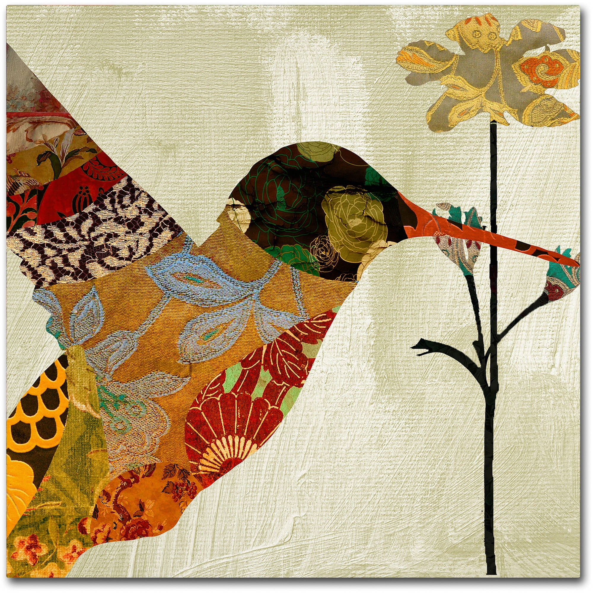 Trademark Fine Art "Hummingbird Brocade III" Canvas Art by Color Bakery