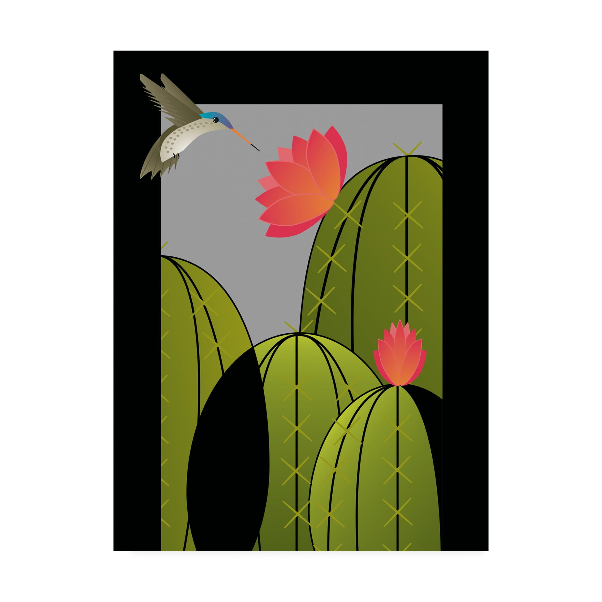 Trademark Fine Art 'Hummingbird Cactus' Canvas Art by Marie Sansone