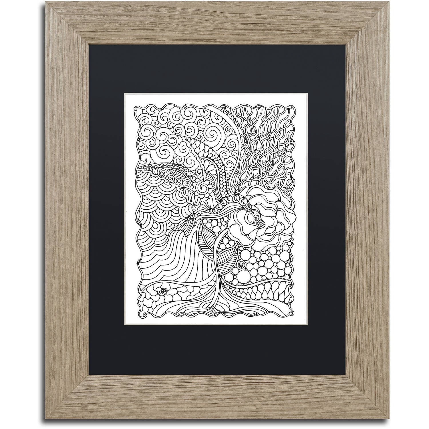 Trademark Fine Art "Hummingbird" Canvas Art by Kathy G. Ahrens, Black Matte, Birch Frame