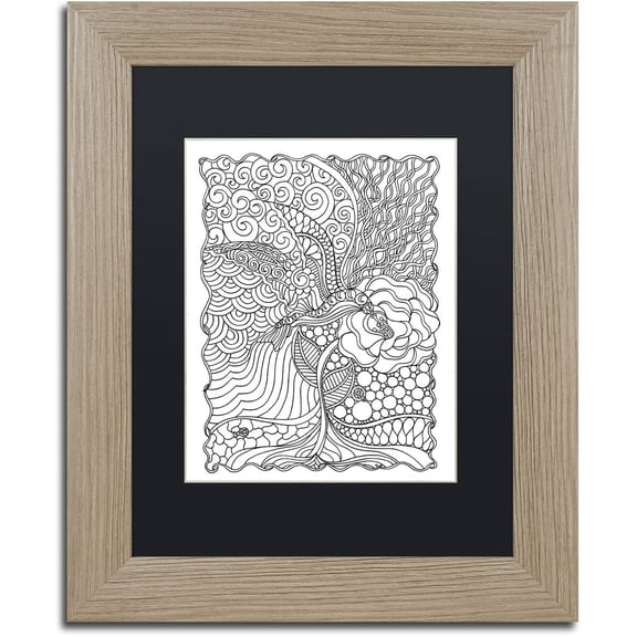 Trademark Fine Art "Hummingbird" Canvas Art by Kathy G. Ahrens, Black Matte, Birch Frame