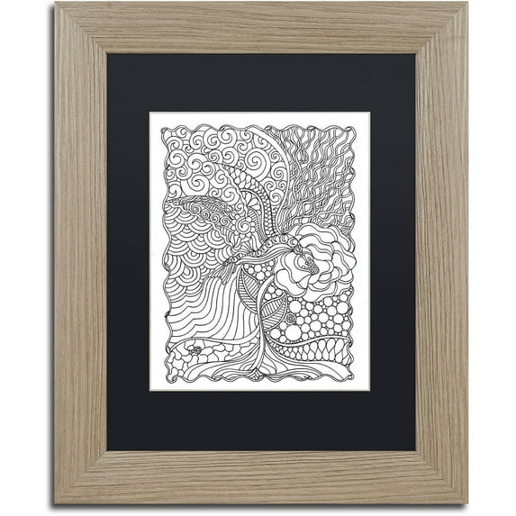 Trademark Fine Art "Hummingbird" Canvas Art by Kathy G. Ahrens, Black Matte, Birch Frame