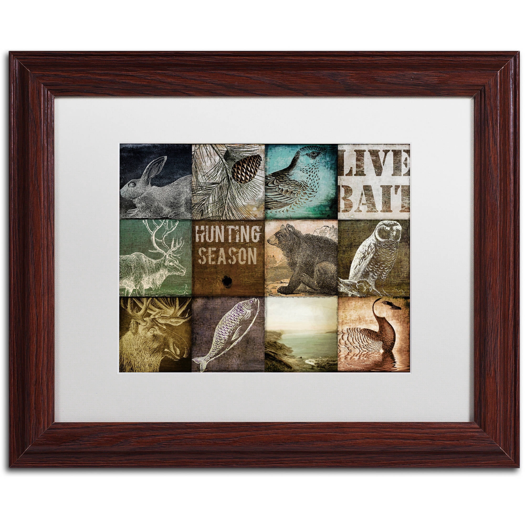 Trademark Fine Art "Hunting Season I" Canvas Art by Color Bakery White Matte, Wood Frame