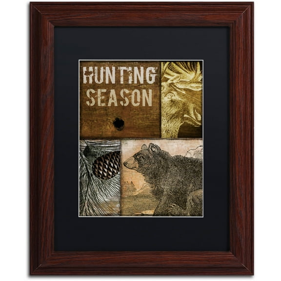 Trademark Fine Art "Hunting Season IV" Canvas Art by Color Bakery Black Matte, Wood Frame