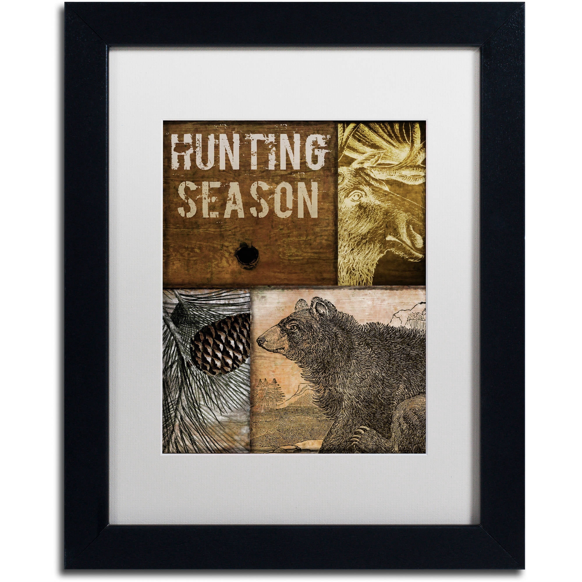 Trademark Fine Art "Hunting Season IV" Canvas Art by Color Bakery White Matte, Black Frame