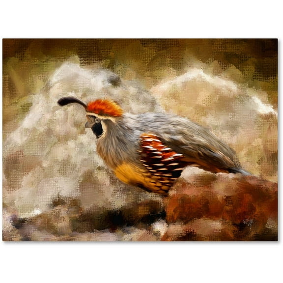 Trademark Fine Art "Hurrying Quail" Canvas Art by Lois Bryan