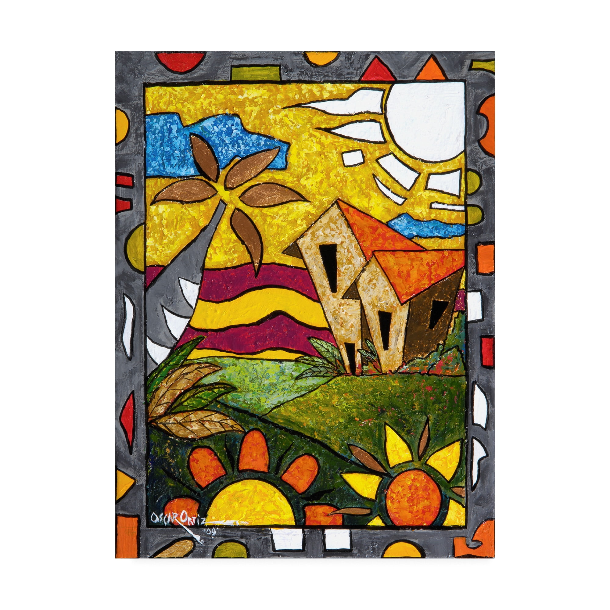 Trademark Fine Art 'Hut Under Yellow' Canvas Art by Oscar Ortiz