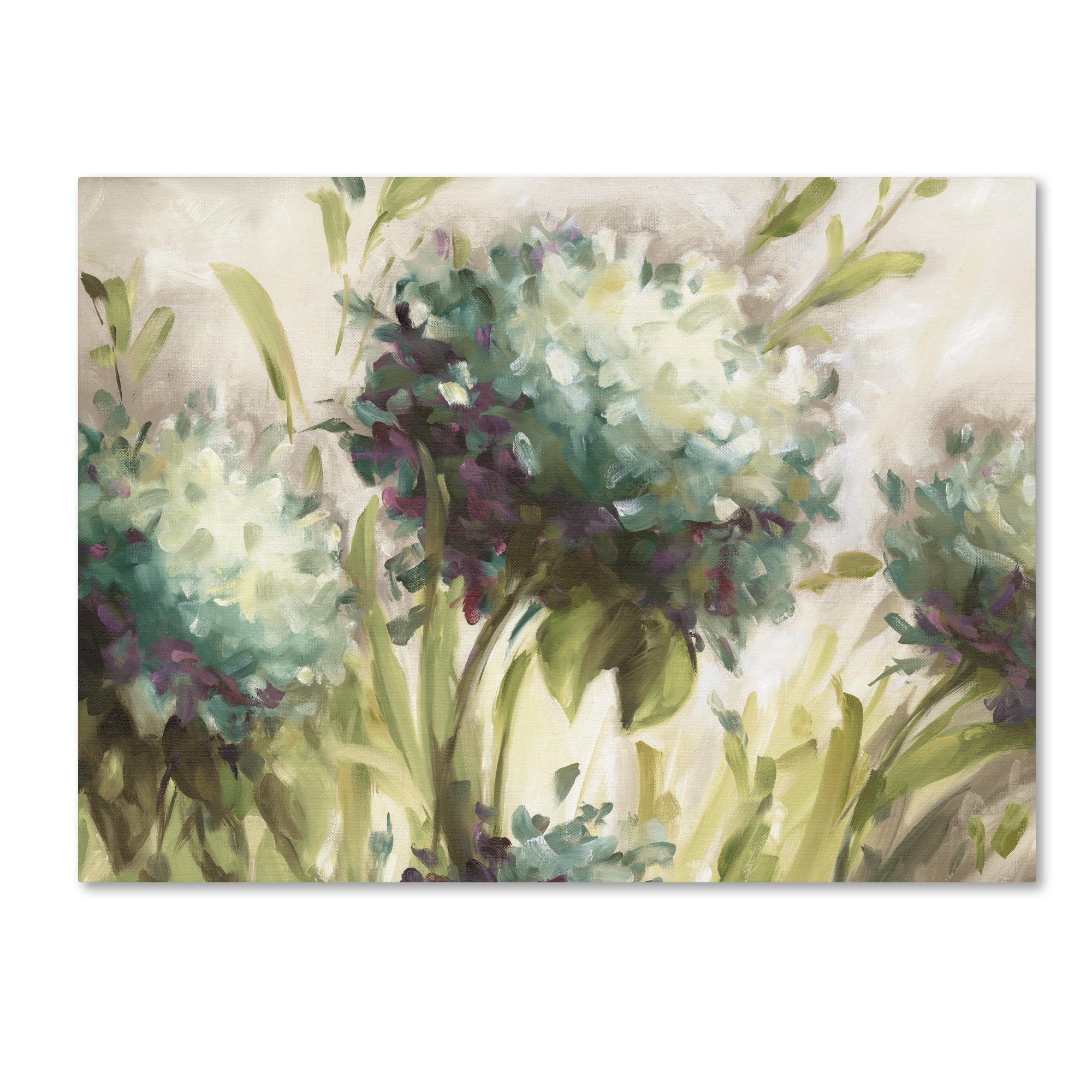 Lisa Audit Hydrangea Field Blue and Green Canvas Art