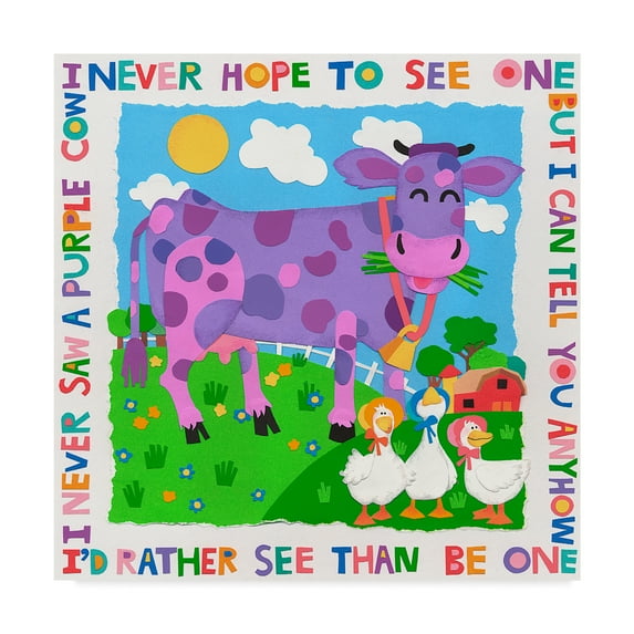 Trademark Fine Art 'I Never Saw A Purple Cow' Canvas Art by Cheryl Piperberg