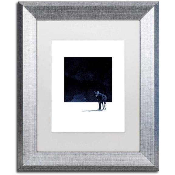 Trademark Fine Art 'I'm Going Back' Canvas Art by Robert Farkas, White Matte, Silver Frame