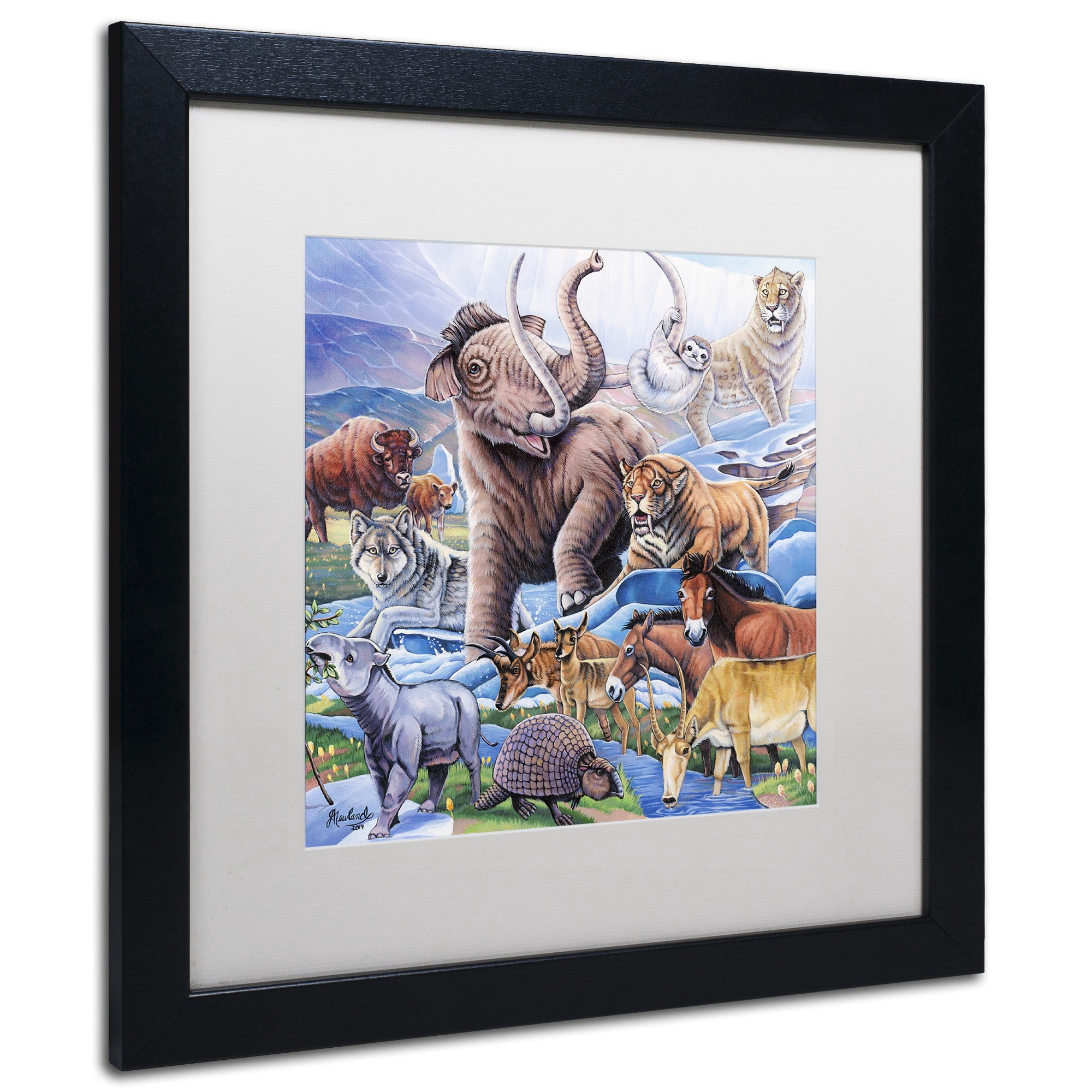 Trademark Fine Art 'Ice Age Color' Canvas Art by Jenny Newland, White Matte, Black Frame