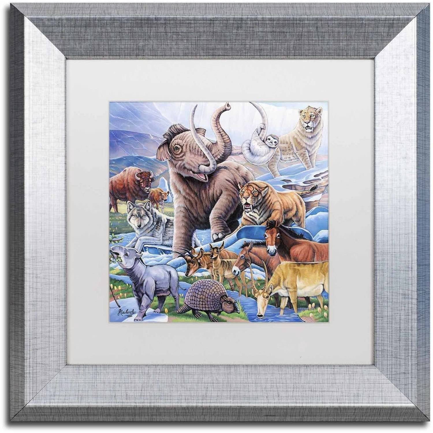 Trademark Fine Art 'Ice Age Color' Canvas Art by Jenny Newland, White Matte, Silver Frame