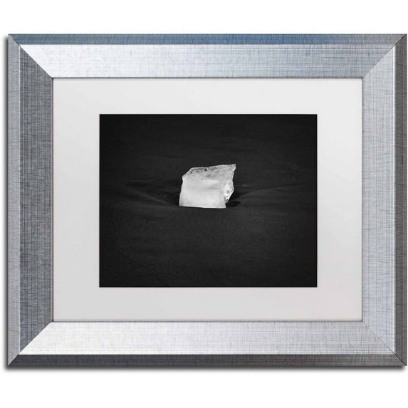 Trademark Fine Art 'Ice Cube' Canvas Art by Philippe Sainte-Laudy, White Matte, Silver Frame
